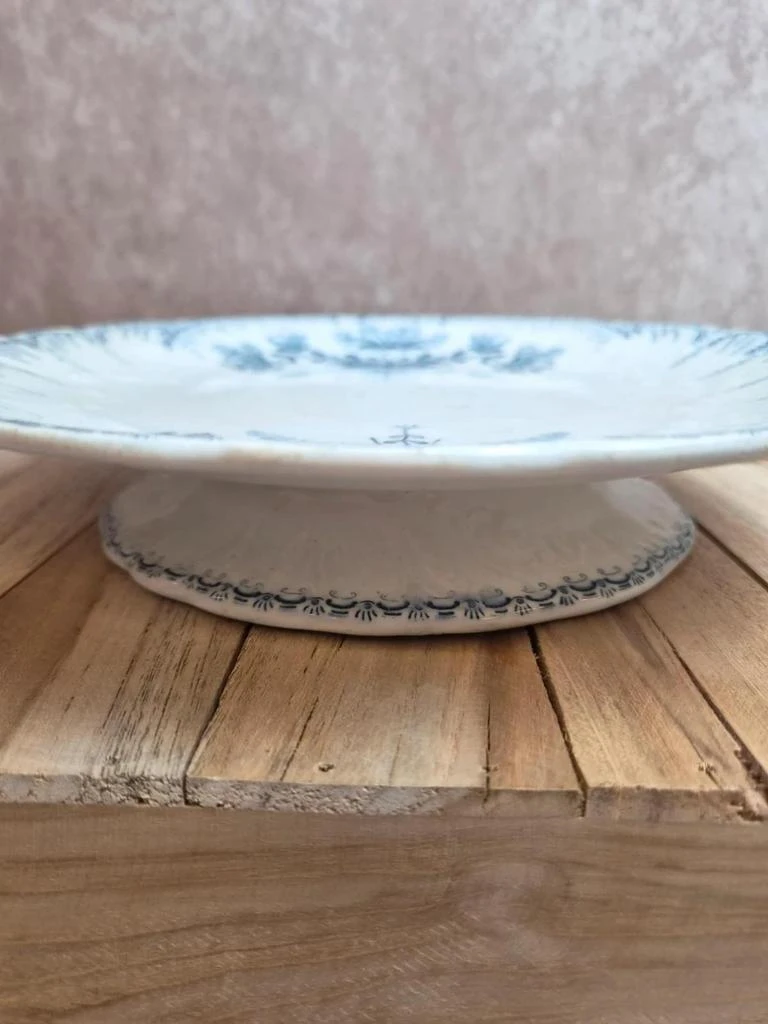 Compotier ancien terre de fer Saint-amand & Hamage – modelo Régence azul – photo 6